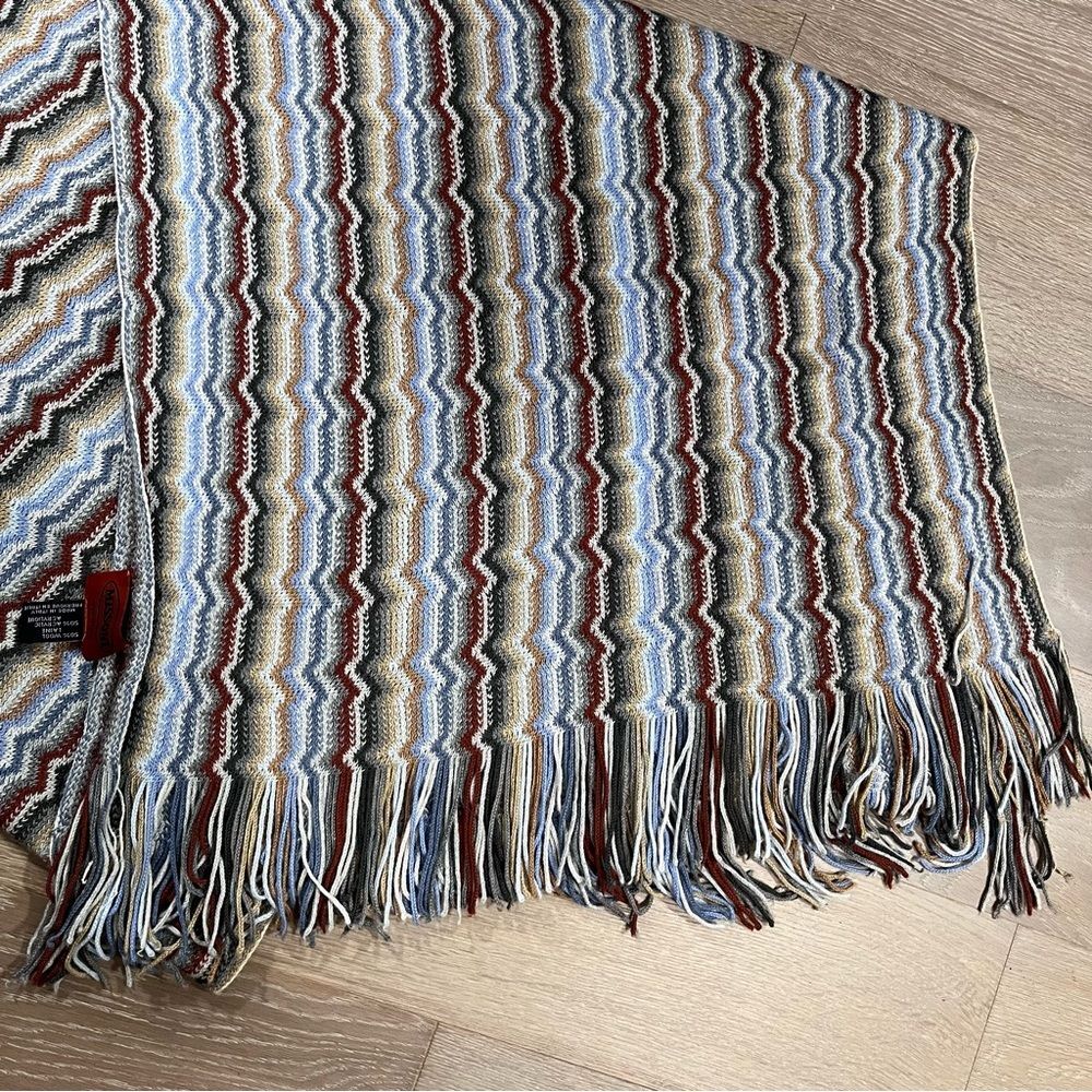 Missoni Wool Blend Zigzag Patterned Classic Scarf… - image 4